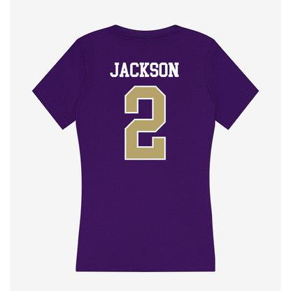 JMU - NCAA Football : Nakian Jackson - Women's V-Neck T-Shirt-1