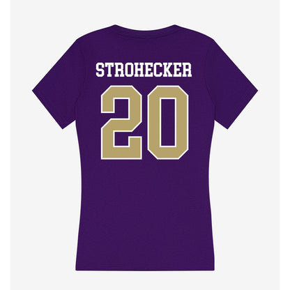 JMU - NCAA Baseball : Jonathan Strohecker - Women's V-Neck T-Shirt-1
