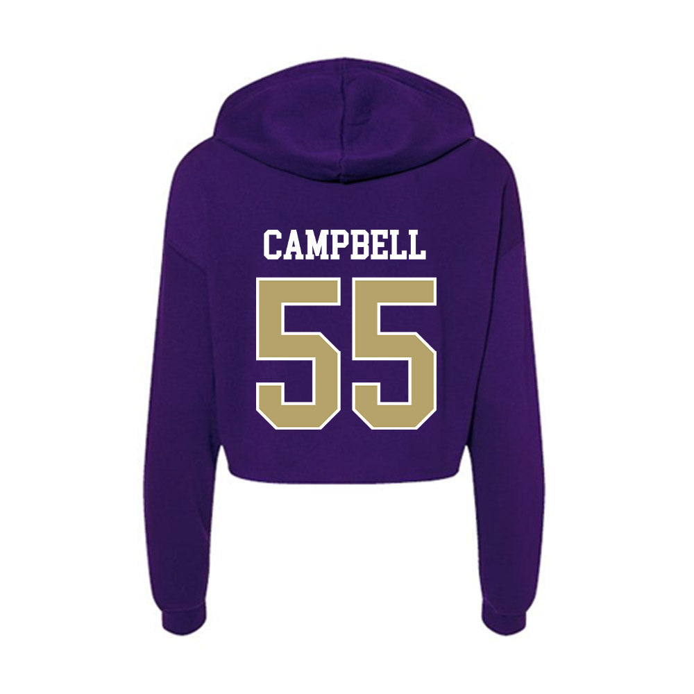 JMU - NCAA Football : JaKobe Campbell - Women's Crop Fleece Hoodie-1