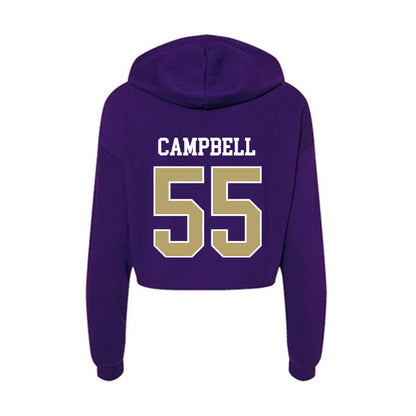 JMU - NCAA Football : JaKobe Campbell - Women's Crop Fleece Hoodie-1