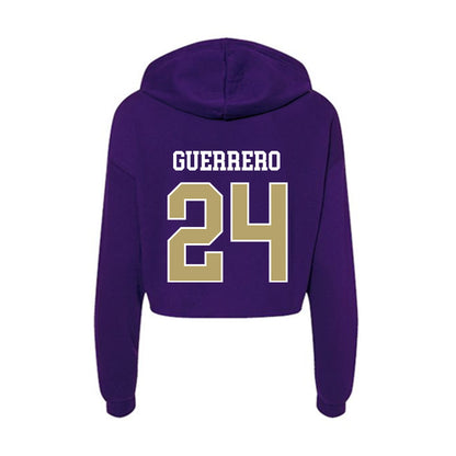 JMU - NCAA Baseball : Jack Guerrero - Women's Crop Fleece Hoodie-1