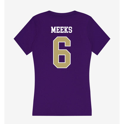JMU - NCAA Men's Basketball : Ashton Meeks - Women's V-Neck T-Shirt-1