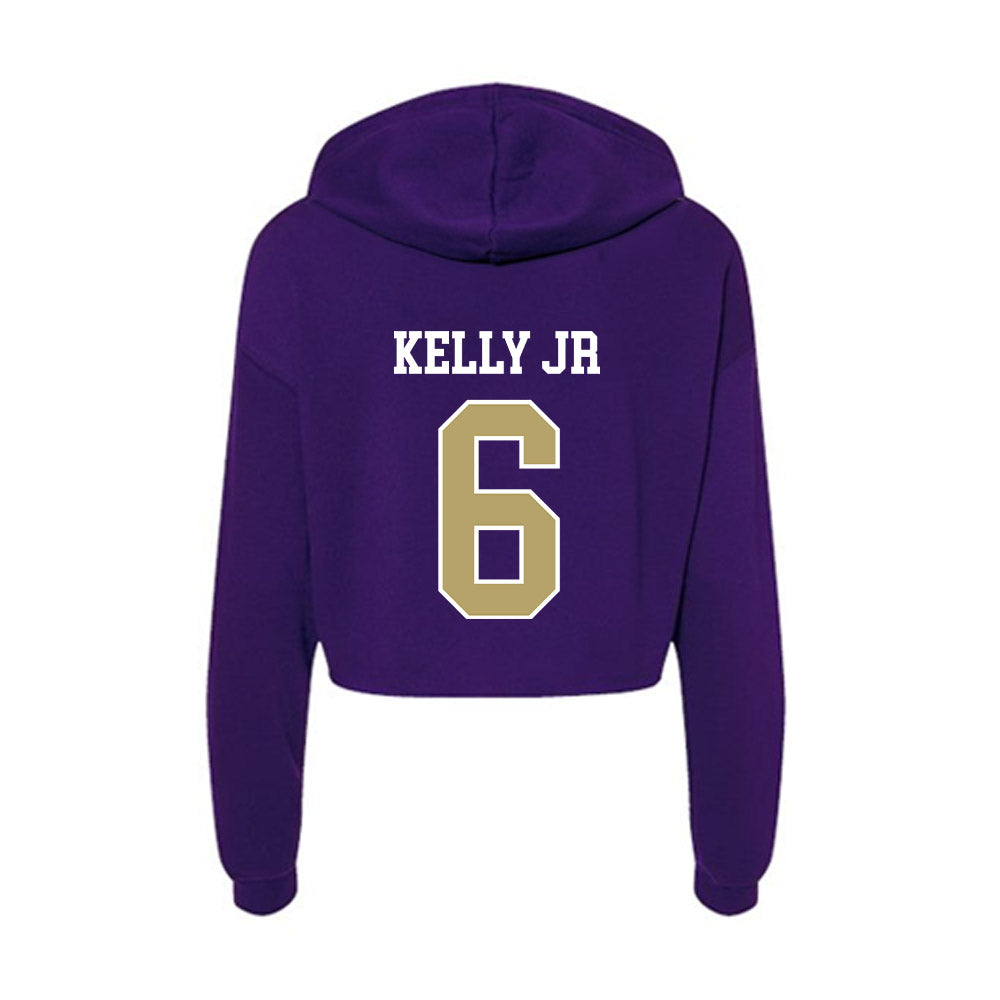 JMU - NCAA Football : DJ Kelly Jr - Women's Crop Fleece Hoodie-1