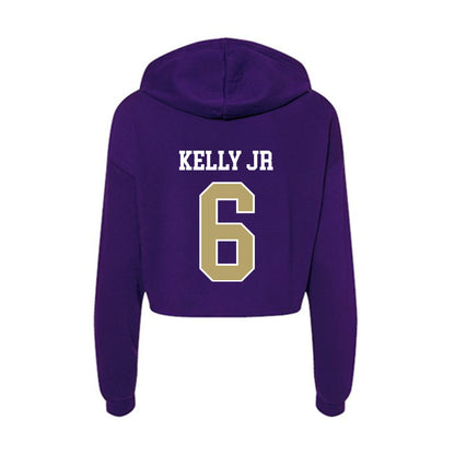 JMU - NCAA Football : DJ Kelly Jr - Women's Crop Fleece Hoodie-1