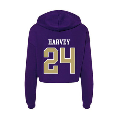 JMU - NCAA Football : Jayon Harvey - Women's Crop Fleece Hoodie-1