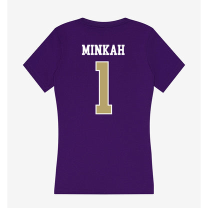 JMU - NCAA Football : Damier Minkah - Women's V-Neck T-Shirt-1