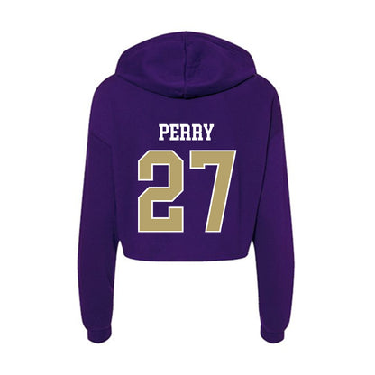 JMU - NCAA Football : Josiah Perry - Women's Crop Fleece Hoodie-1