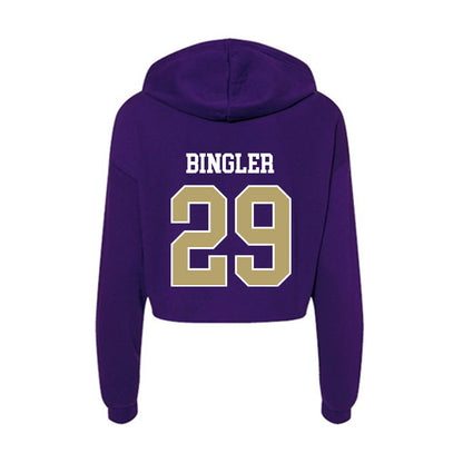 JMU - NCAA Baseball : Alex Bingler - Women's Crop Fleece Hoodie-1