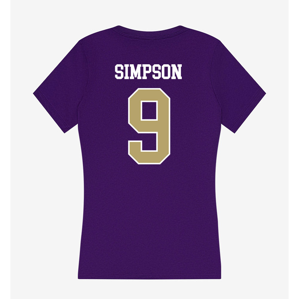 JMU - NCAA Football : Keitrone Simpson - Women's V-Neck T-Shirt-1