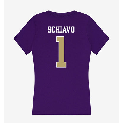 JMU - NCAA Women's Lacrosse : Jolie Schiavo - Women's V-Neck T-Shirt-1