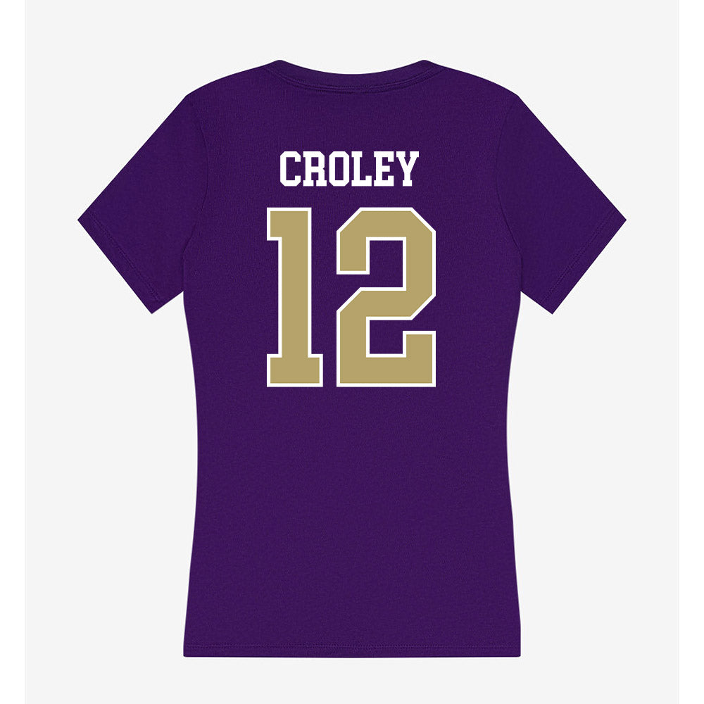 JMU - NCAA Football : Lathan Croley - Women's V-Neck T-Shirt-1