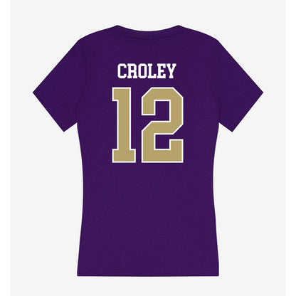 JMU - NCAA Football : Lathan Croley - Women's V-Neck T-Shirt-1