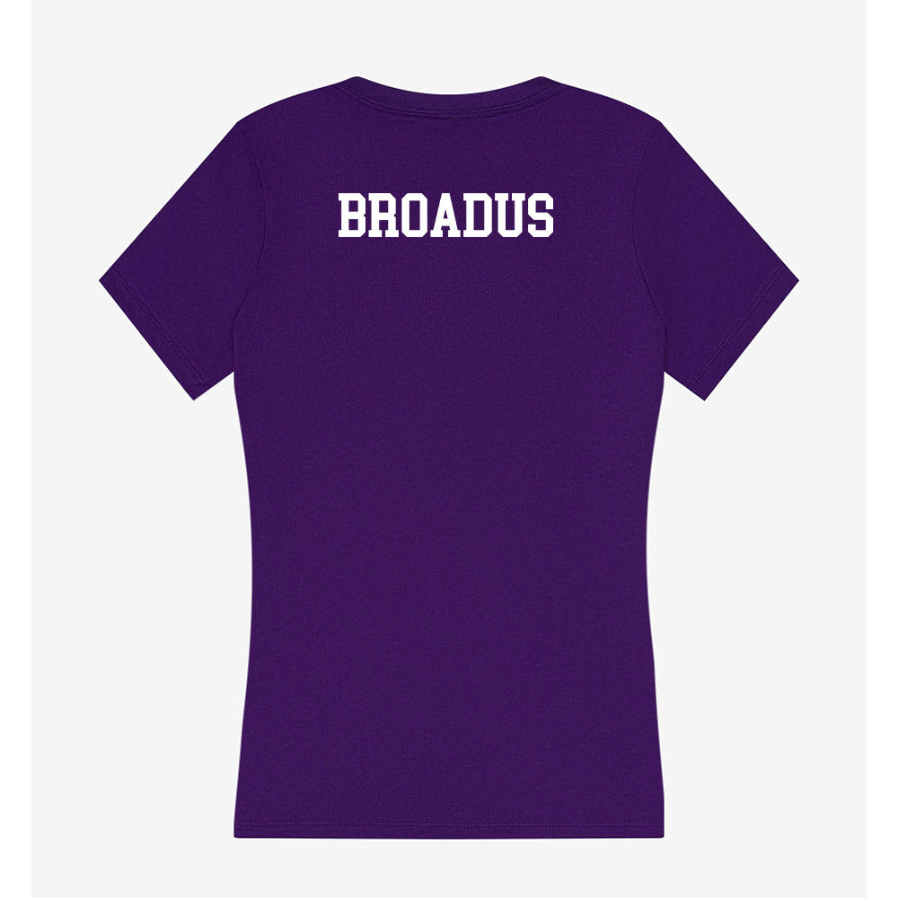 JMU - NCAA Women's Track & Field : Vashaun Broadus - Women's V-Neck T-Shirt-1