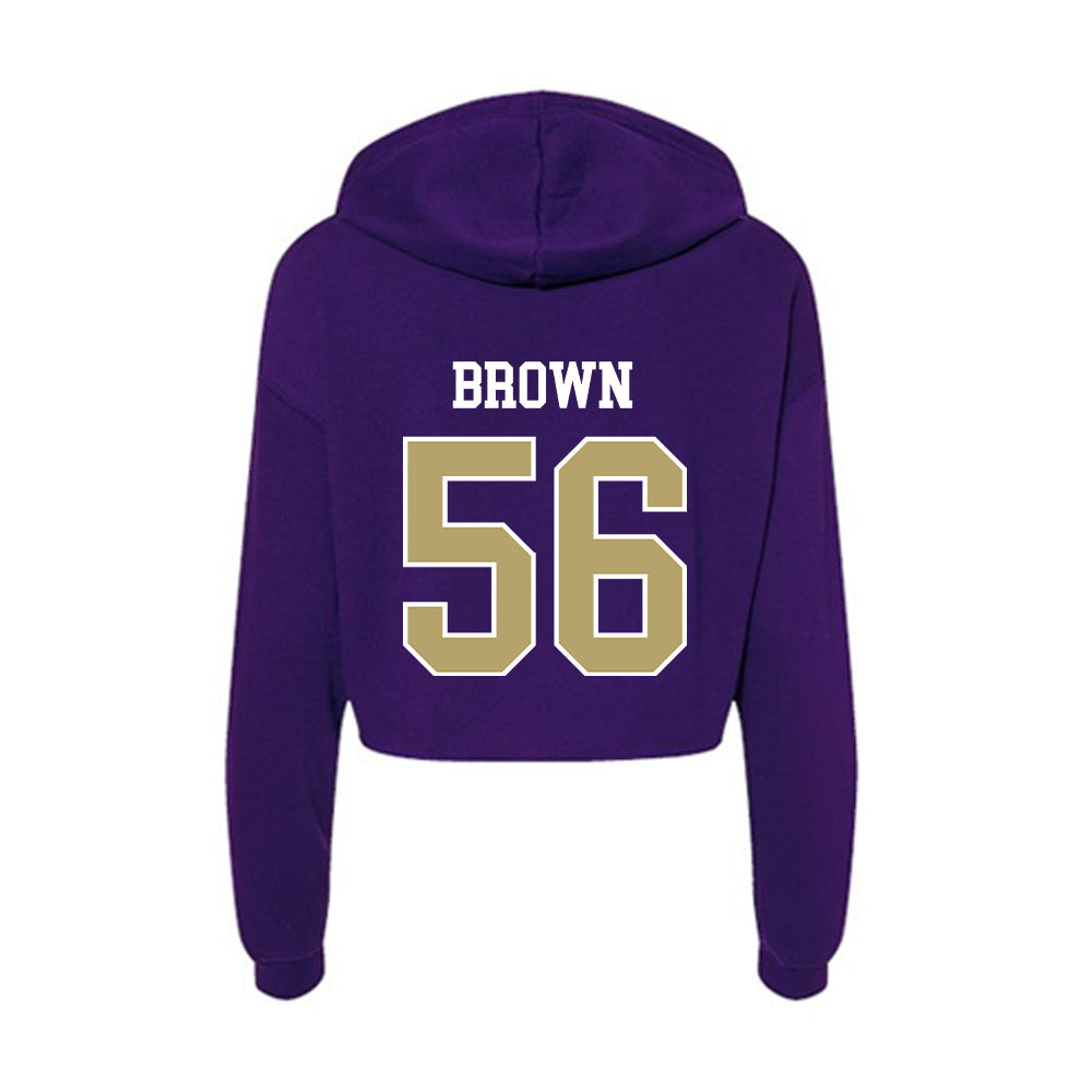 JMU - NCAA Football : Tyler Brown - Women's Crop Fleece Hoodie-1