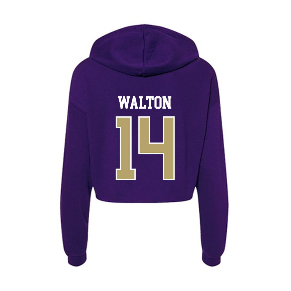JMU - NCAA Women's Basketball : Regina Walton - Women's Crop Fleece Hoodie-1