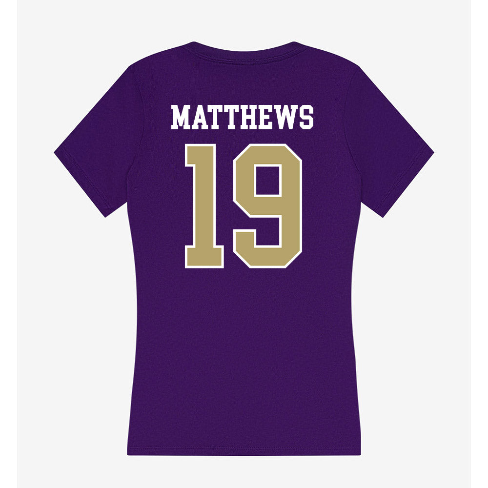 JMU - NCAA Football : Micah Matthews - Women's V-Neck T-Shirt-1