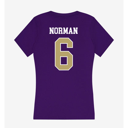 JMU - NCAA Women's Volleyball : Addie Norman - Women's V-Neck T-Shirt-1