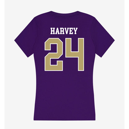 JMU - NCAA Football : Jayon Harvey - Women's V-Neck T-Shirt-1