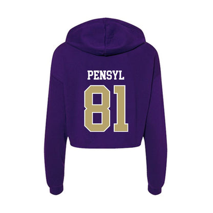 JMU - NCAA Football : Chase Pensyl - Women's Crop Fleece Hoodie-1