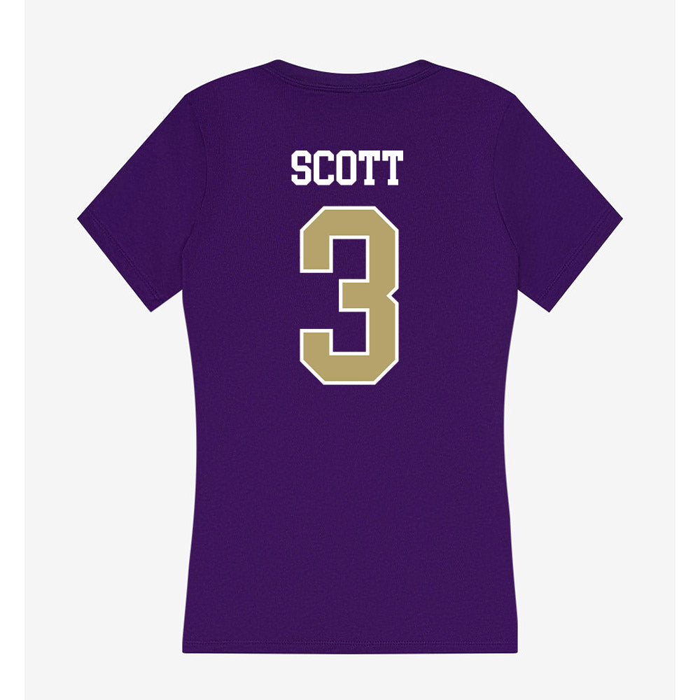 JMU - NCAA Football : Corey Scott - Women's V-Neck T-Shirt-1