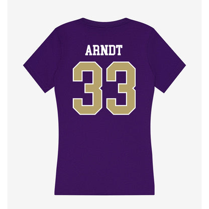 JMU - NCAA Women's Soccer : Aleigha Arndt - Women's V-Neck T-Shirt-1