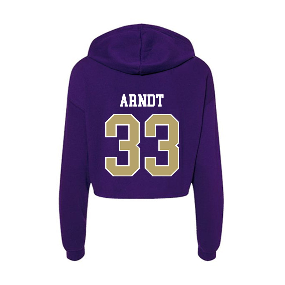 JMU - NCAA Women's Soccer : Aleigha Arndt - Women's Crop Fleece Hoodie-1