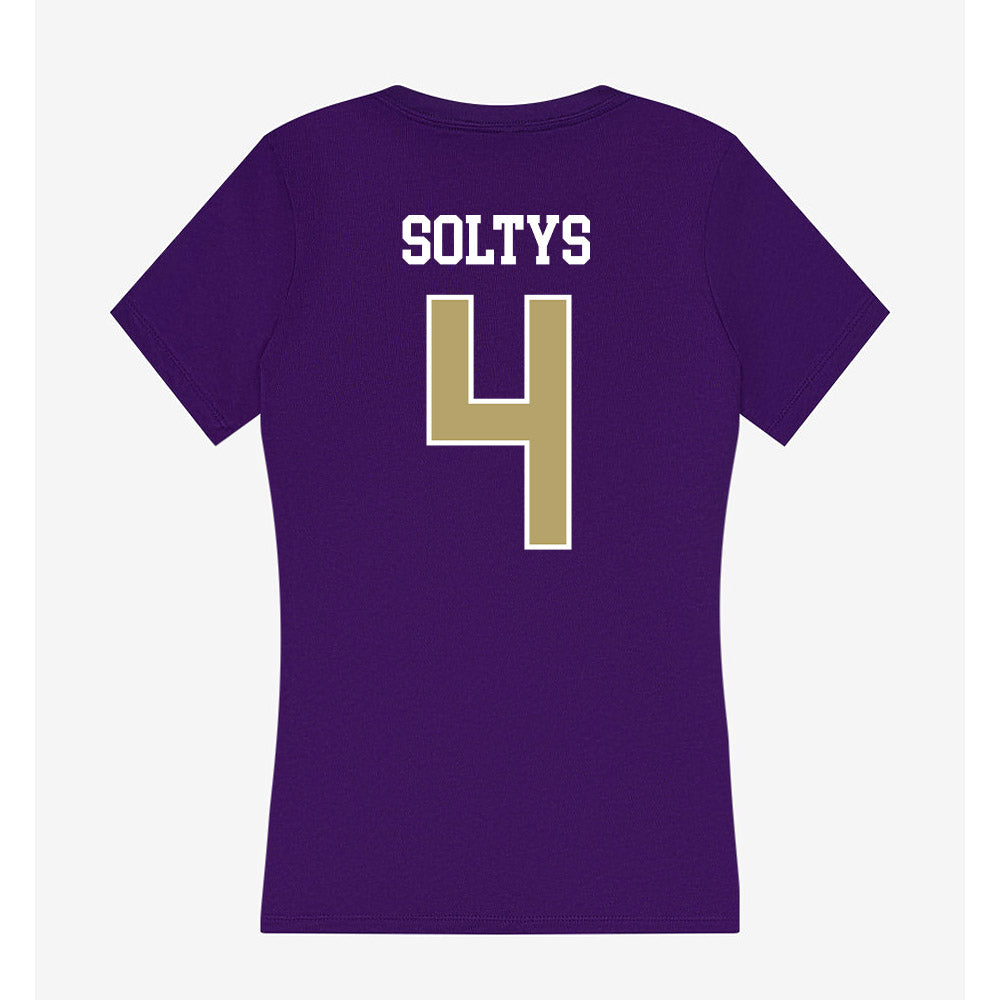 JMU - NCAA Women's Basketball : Delilah Soltys - Women's V-Neck T-Shirt-1