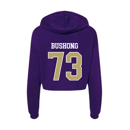 JMU - NCAA Football : Evan Bushong - Women's Crop Fleece Hoodie-1