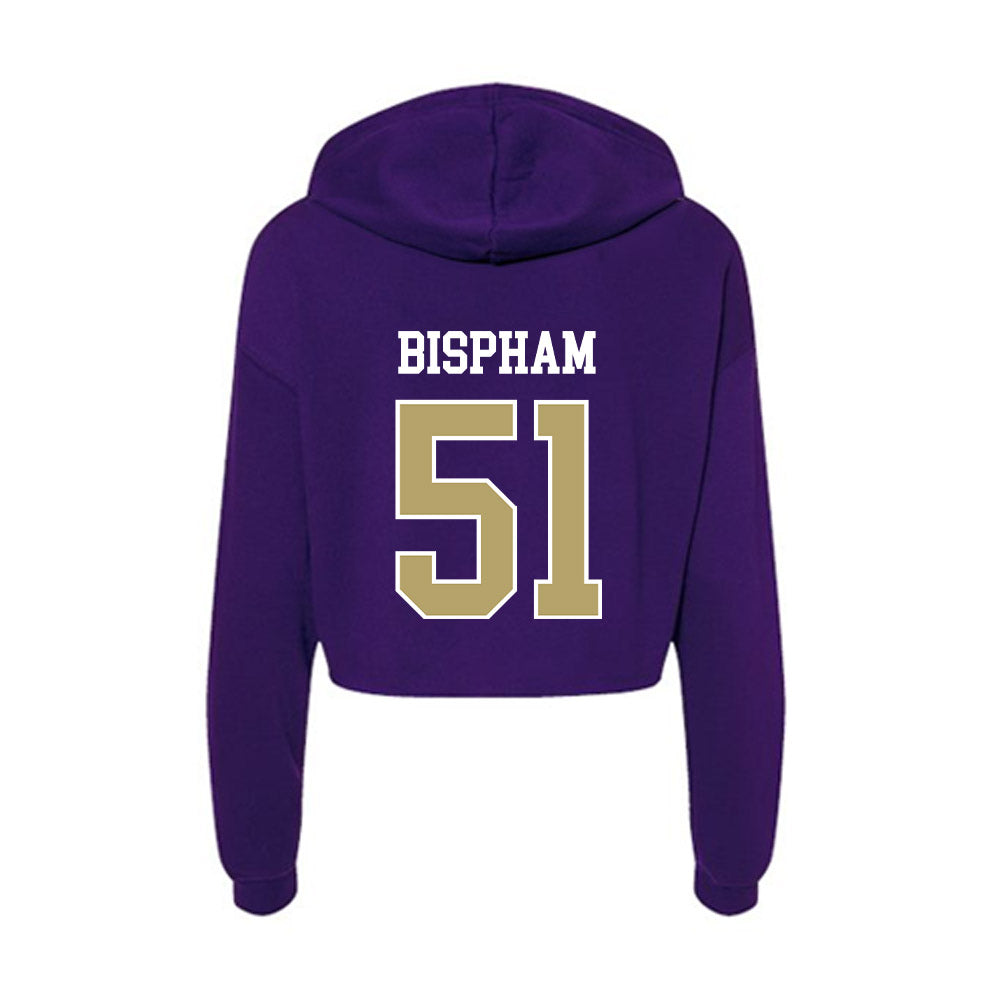 JMU - NCAA Football : Christopher Bispham - Women's Crop Fleece Hooded Sweatshirt-1