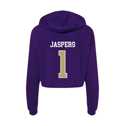 JMU - NCAA Men's Soccer : Erik Jaspers - Women's Crop Fleece Hoodie-1