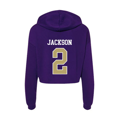 JMU - NCAA Football : Nakian Jackson - Women's Crop Fleece Hoodie-1