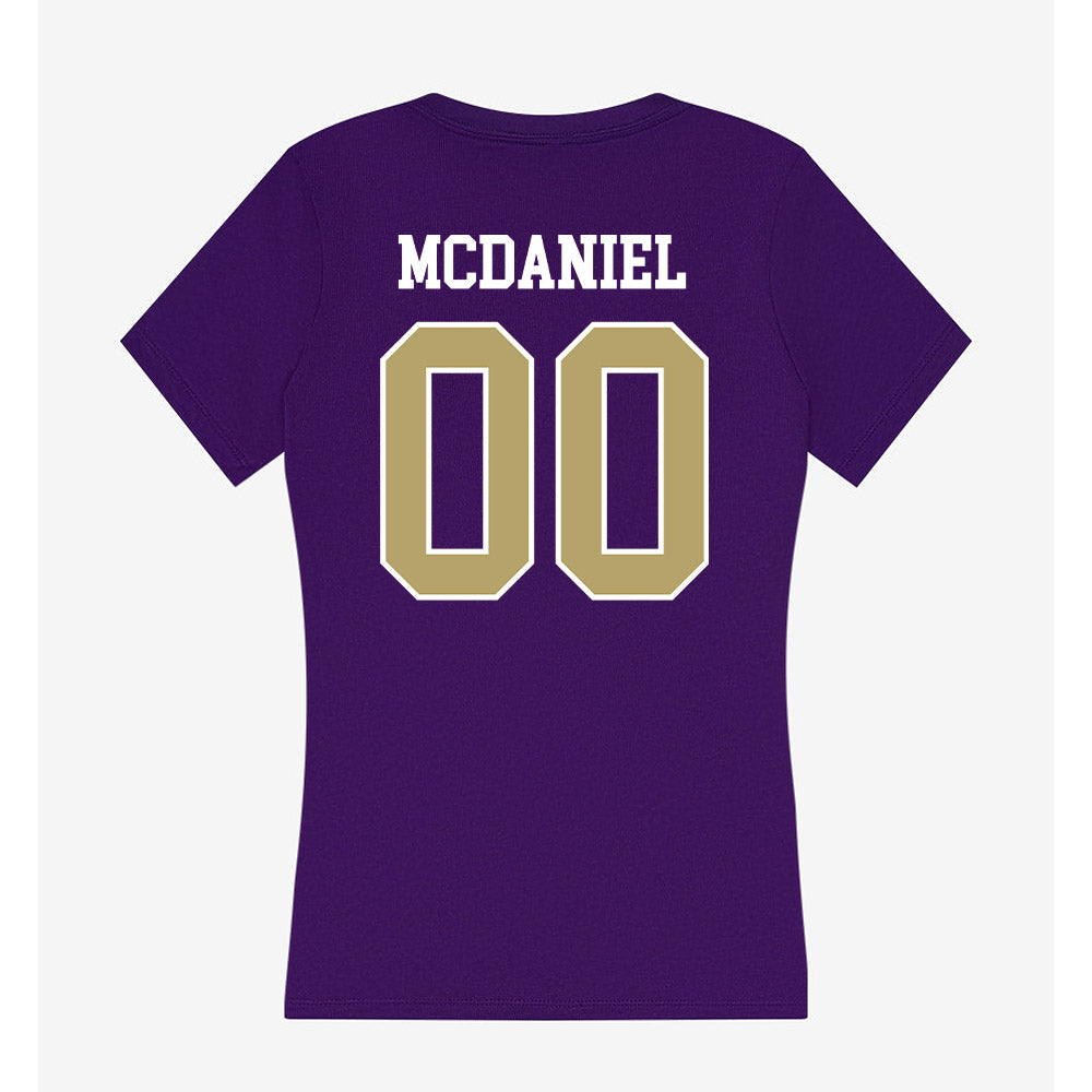 JMU - NCAA Women's Basketball : Peyton McDaniel - Women's V-Neck T-Shirt-1