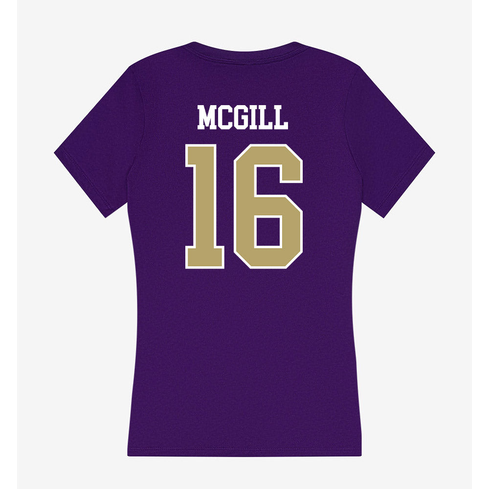 JMU - NCAA Football : TJ McGill - Women's V-Neck T-Shirt-1