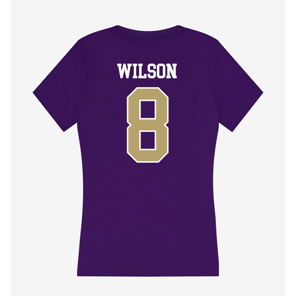 JMU - NCAA Women's Volleyball : Anna Wilson - Women's V-Neck T-Shirt-1