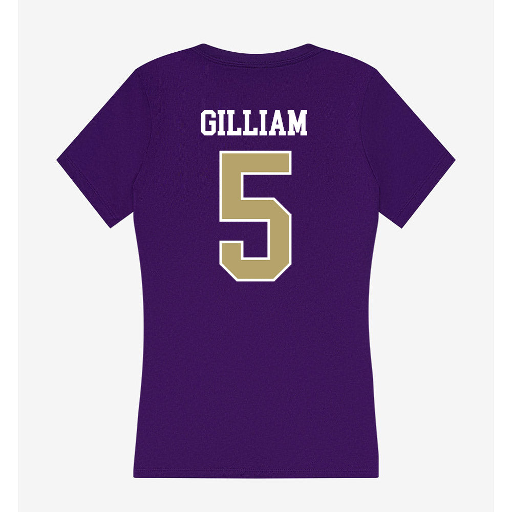 JMU - NCAA Women's Basketball : Demi Gilliam - Women's V-Neck T-Shirt-1