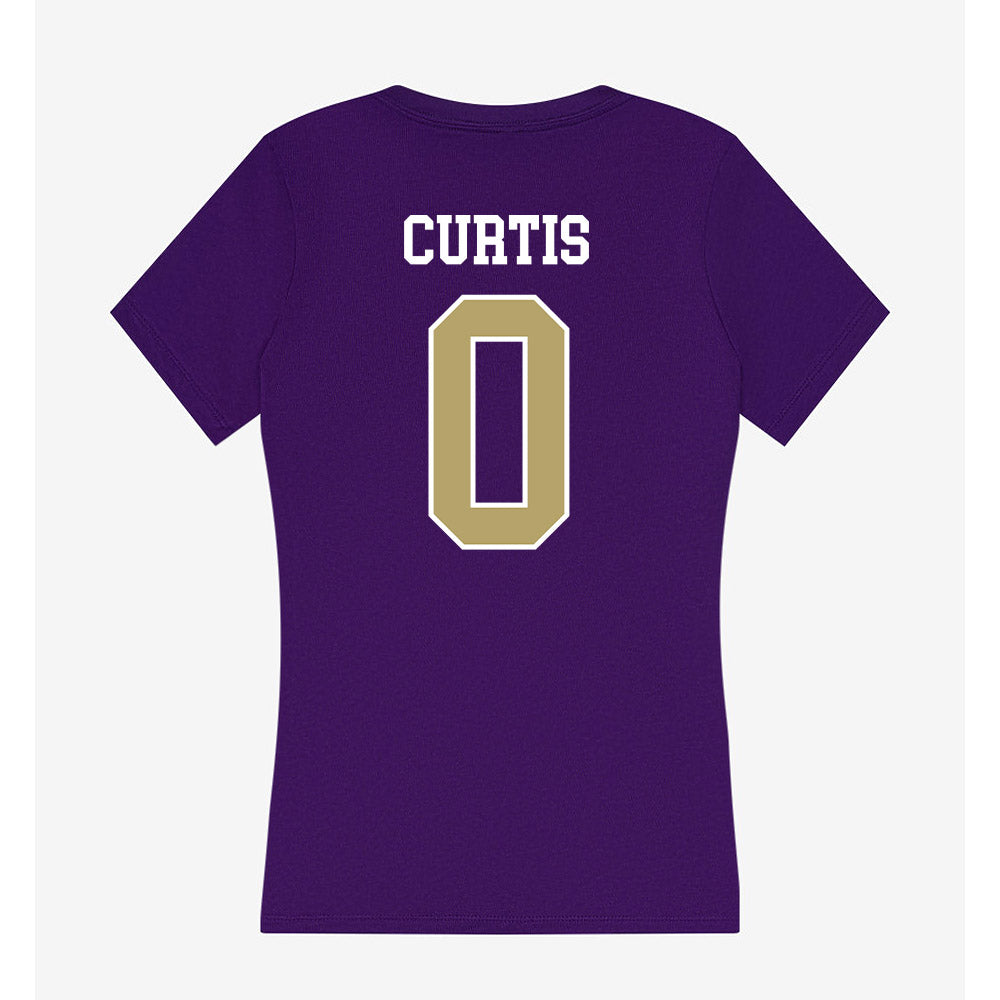 JMU - NCAA Men's Basketball : Marley Curtis - Women's V-Neck T-Shirt-1