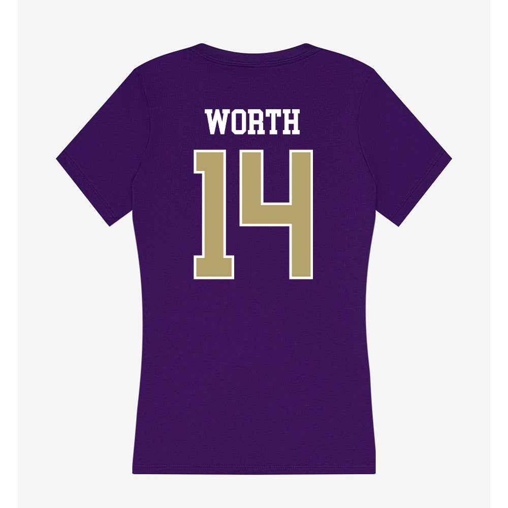 JMU - NCAA Baseball : Conner Worth - Women's V-Neck T-Shirt-1