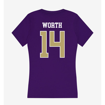 JMU - NCAA Baseball : Conner Worth - Women's V-Neck T-Shirt-1