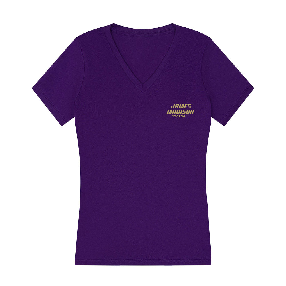 JMU - NCAA Softball : Ava Hodges - Women's V-Neck T-Shirt-0