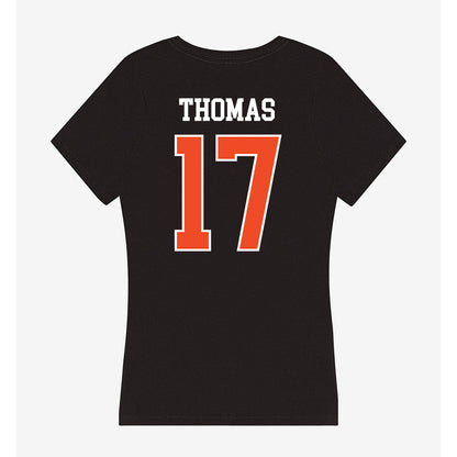 Campbell - NCAA Football : Malachi Thomas - Women's V-Neck T-Shirt-1