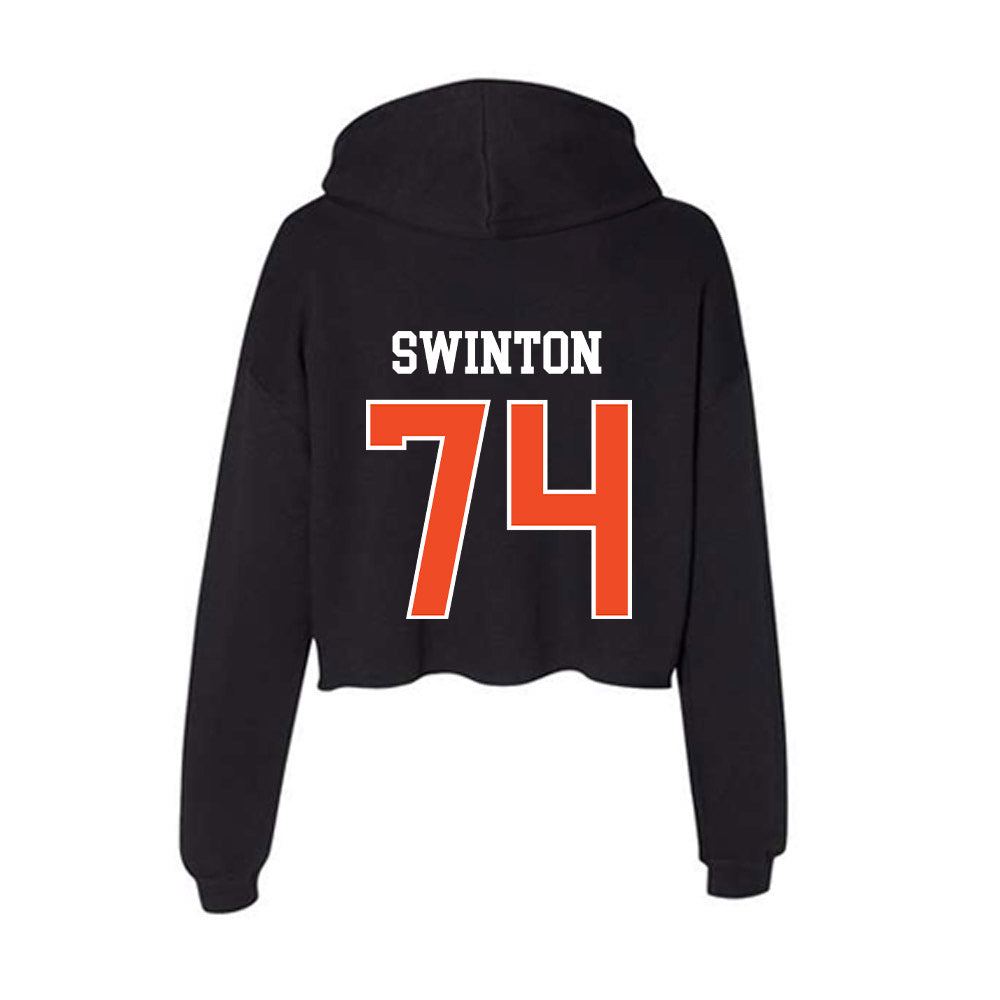 Campbell - NCAA Football : Rahshad Swinton - Women's Crop Fleece Hoodie-1