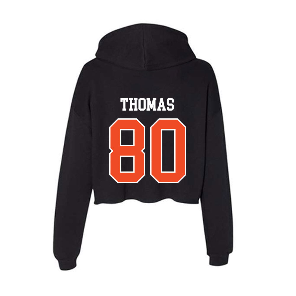 Campbell - NCAA Football : Malachi Thomas - Women's Crop Fleece Hooded Sweatshirt-1