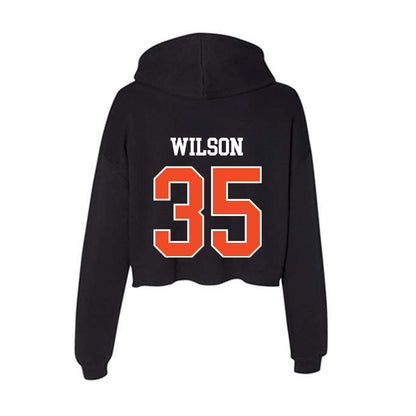 Campbell - NCAA Football : Luca Wilson - Women's Crop Fleece Hooded Sweatshirt-1