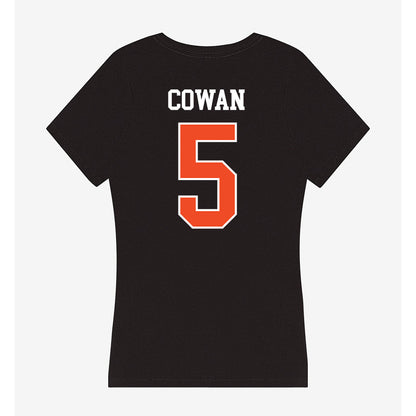 Campbell - NCAA Football : Javon Cowan - Women's V-Neck T-Shirt-1