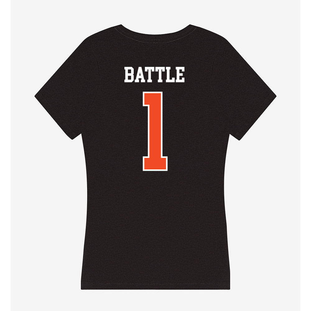 Campbell - NCAA Women's Basketball : Ashleigh Battle - Women's V-Neck T-Shirt-1
