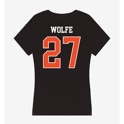 Campbell - NCAA Softball : Kasey Wolfe - Women's V-Neck T-Shirt-1