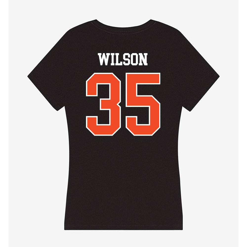Campbell - NCAA Football : Luca Wilson - Women's V-Neck T-Shirt-1