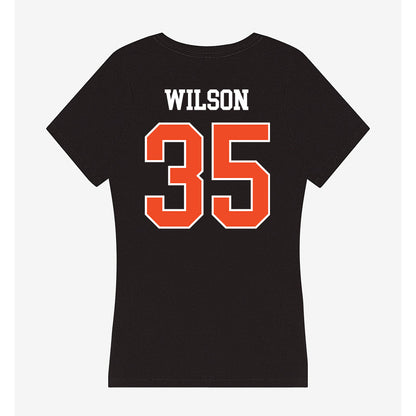 Campbell - NCAA Football : Luca Wilson - Women's V-Neck T-Shirt-1