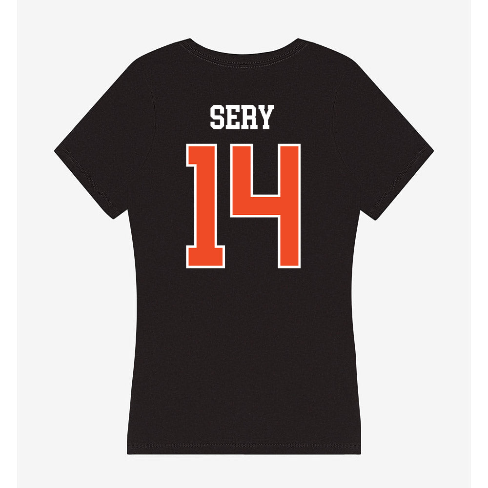 Campbell - NCAA Men's Soccer : Sam Sery - Women's V-Neck T-Shirt-1