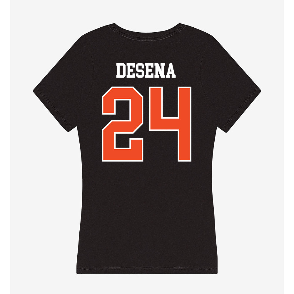 Campbell - NCAA Softball : Amber Desena - Women's V-Neck T-Shirt-1